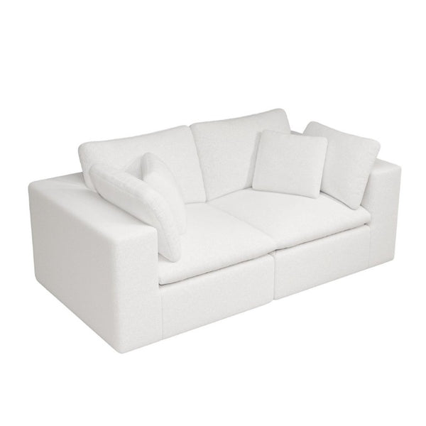 English Elm 78.8*39.4Modular Sectional Sofa Two Piece Corduroy Couch for Living Room Apartment White W3819S00082