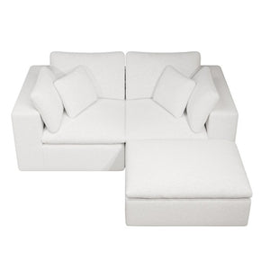 English Elm 78.8*68.9Modular Sectional Sofa Three Piece Corduroy Cloud Comfort Living Room Set White W3819S00083