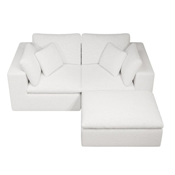 English Elm 78.8*68.9Modular Sectional Sofa Three Piece Corduroy Cloud Comfort Living Room Set White W3819S00083