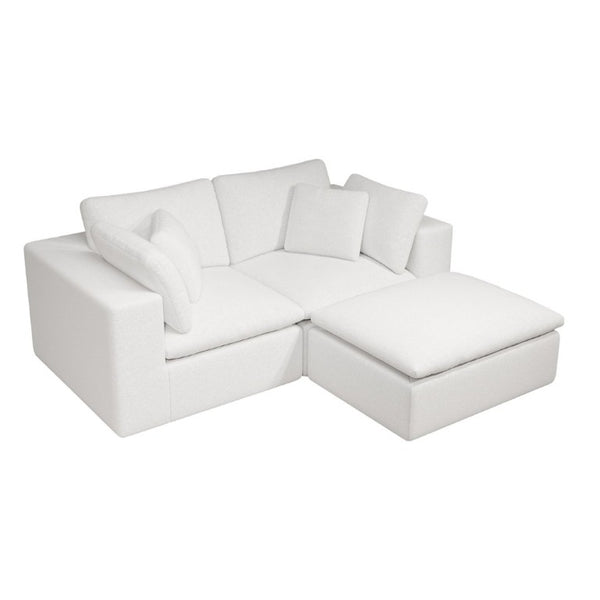 English Elm 78.8*68.9Modular Sectional Sofa Three Piece Corduroy Cloud Comfort Living Room Set White W3819S00083