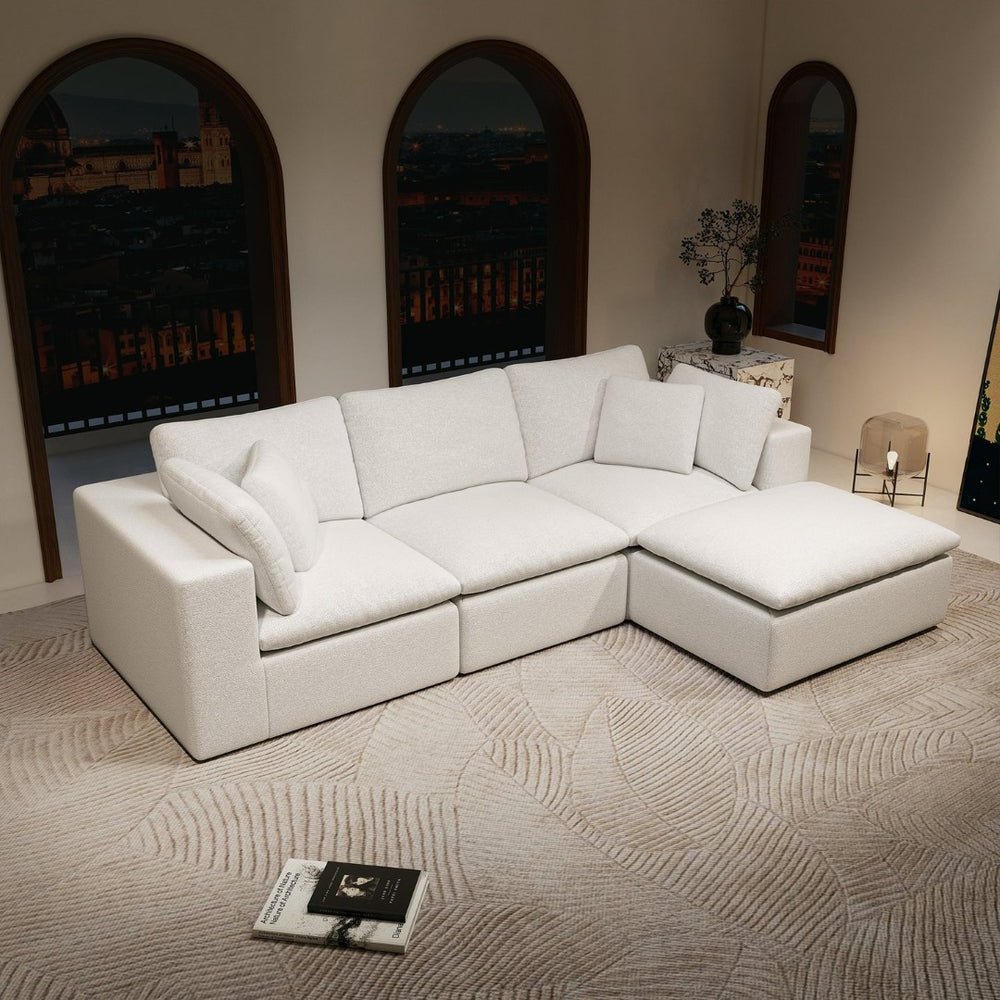 English Elm 108.3*68.9"modular Sectional Sofa Four Piece Corduroy Couch for Living Room Apartment W3819S00085