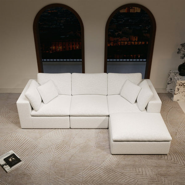 English Elm 108.3*68.9"modular Sectional Sofa Four Piece Corduroy Couch for Living Room Apartment W3819S00085