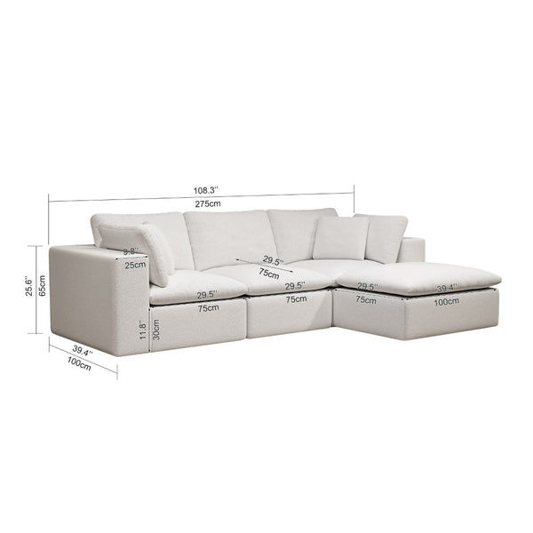 English Elm 108.3*68.9"modular Sectional Sofa Four Piece Corduroy Couch for Living Room Apartment W3819S00085