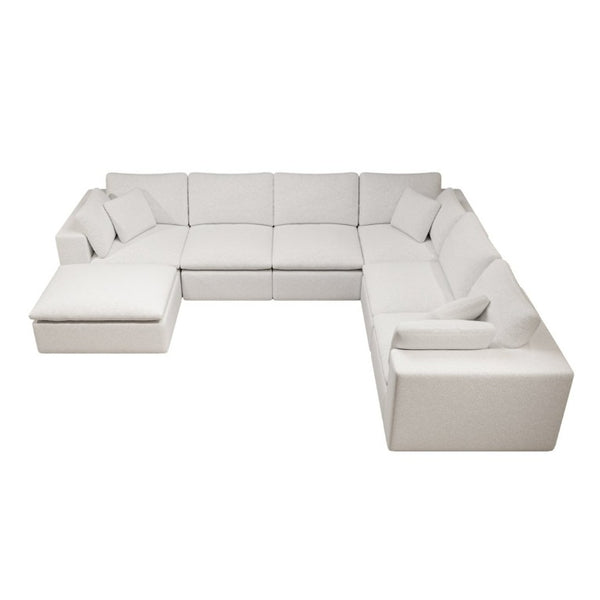 English Elm 137.8*108.3Modular Seven Piece Corduroy Sectional Sofa Plush Cloud Seating for Any Room W3819S00087