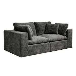 English Elm 78.8*39.4Modular Sectional Sofa Two Piece Corduroy Couch for Living Room Apartment Grey W3819S00165