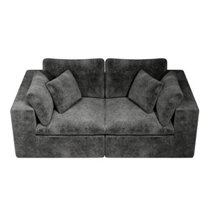 English Elm 78.8*39.4Modular Sectional Sofa Two Piece Corduroy Couch for Living Room Apartment Grey W3819S00165