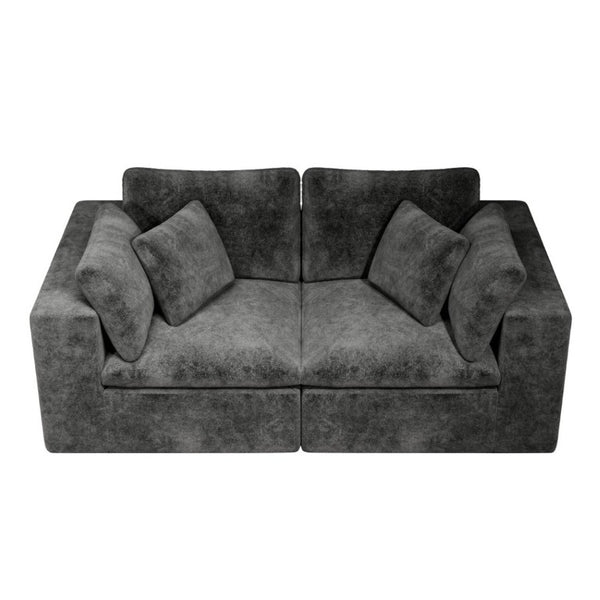 English Elm 78.8*39.4Modular Sectional Sofa Two Piece Corduroy Couch for Living Room Apartment Grey W3819S00165