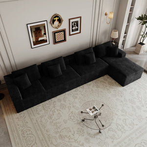 English Elm 165.3*68.9"modular Seven Piece Corduroy Sectional Plush Low Profile Sofa for Living Rooms W3819S00168