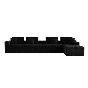 English Elm 165.3*68.9"modular Seven Piece Corduroy Sectional Plush Low Profile Sofa for Living Rooms W3819S00168