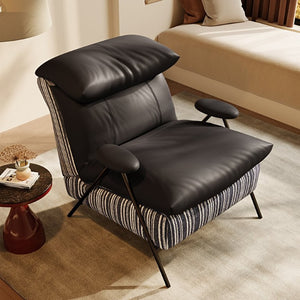 English Elm Minimalist Accent Chair Solid Wood Frame Microfiber Leather Ergonomic Lumbar Support Black Velvet W3820P543774