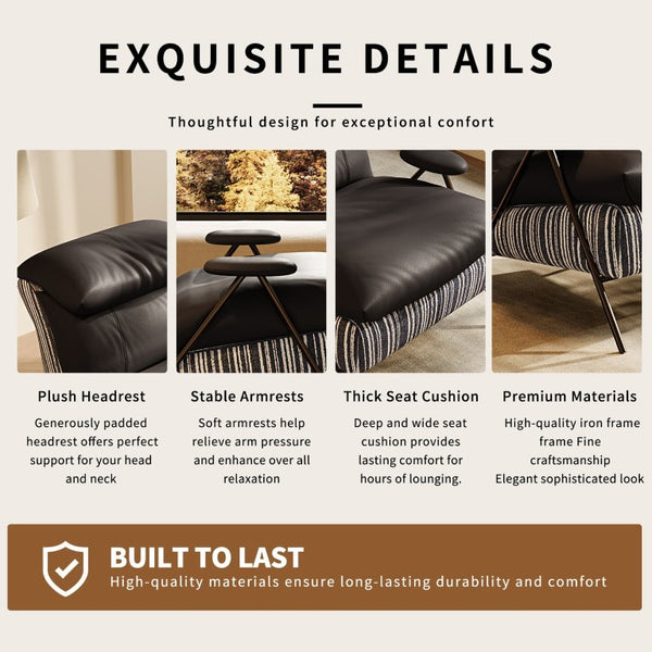 English Elm Minimalist Accent Chair Solid Wood Frame Microfiber Leather Ergonomic Lumbar Support Black Velvet W3820P543774