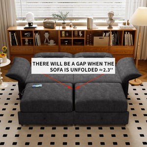 English Elm This Convertible Fleece Sleeper Sofa Seats Three and Folds Flat for Overnight Guests W3820S00048