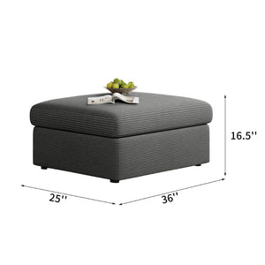 English Elm Sleeper Sectional Sofa with Pull Out Bed Ottoman Storage and Corduroy Upholstery W3820S00050