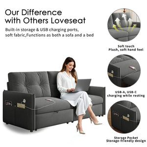 English Elm Sleeper Sectional Sofa with Pull Out Bed Ottoman Storage and Corduroy Upholstery W3820S00050