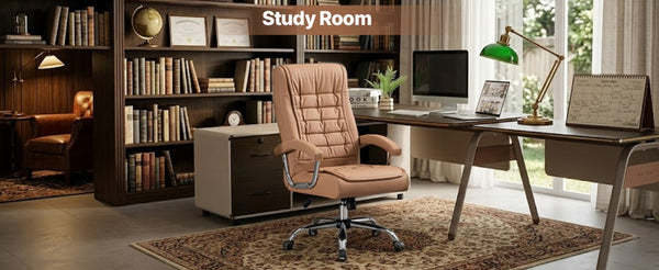 English Elm Executive High Back PU Leather Office Chair Spring Cushion Chrome Arms 350Lb Capacity Camel W3835P483846