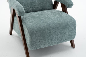 English Elm Mid Century Modern Tufted Accent Chair Solid Wood Frame High Density Foam Seat Green W3835P484157
