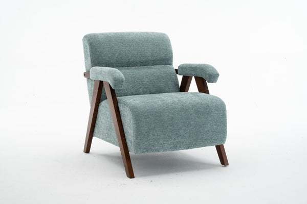 English Elm Mid Century Modern Tufted Accent Chair Solid Wood Frame High Density Foam Seat Green W3835P484157