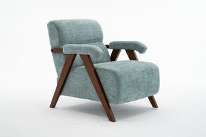 English Elm Mid Century Modern Tufted Accent Chair Solid Wood Frame High Density Foam Seat Green W3835P484157