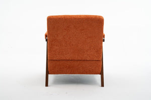 English Elm Mid Century Modern Tufted Accent Chair Solid Wood Frame High Density Foam Seat Orange W3835P484169