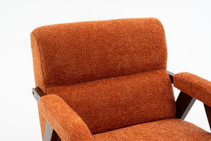 English Elm Mid Century Modern Tufted Accent Chair Solid Wood Frame High Density Foam Seat Orange W3835P484169