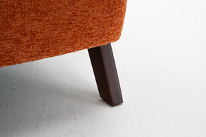 English Elm Mid Century Modern Tufted Accent Chair Solid Wood Frame High Density Foam Seat Orange W3835P484169