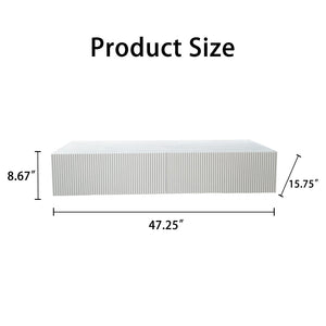 English Elm Premium Ribbed Wall Mounted Floating Cabinet with Matte Finish for Living Room Storage W3836P520872