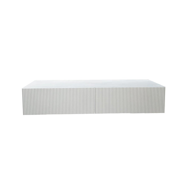 English Elm Premium Ribbed Wall Mounted Floating Cabinet with Matte Finish for Living Room Storage W3836P520872