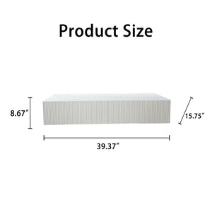 English Elm Modern Ribbed Wall Mounted Floating Cabinet Handcrafted Matte Storage for Any Room W3836P520880