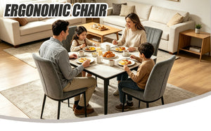 English Elm Dining Chair Set of 4 Velvet Upholstered with Curved Back and Slim Metal Legs W3851P493953