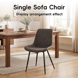 English Elm Dining Chair Set of 4 Faux Leather Bucket Seat with Black Metal Legs for Kitchen W3851P494010
