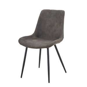 English Elm Dining Chair Set of 4 Faux Leather Bucket Seat with Black Metal Legs for Kitchen W3851P494010