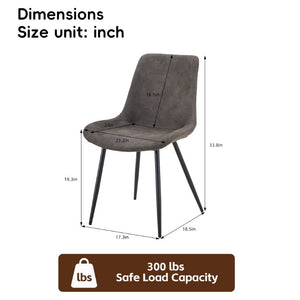 English Elm Dining Chair Set of 4 Faux Leather Bucket Seat with Black Metal Legs for Kitchen W3851P494010