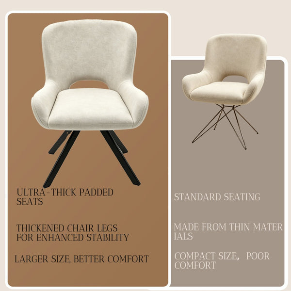 English Elm Fabric Upholstered Dining Chair Set with Ergonomic Wraparound Backrest and Metal X Legs W3851P494056