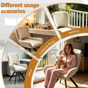 English Elm Fabric Upholstered Dining Chair Set with Ergonomic Wraparound Backrest and Metal X Legs W3851P494056