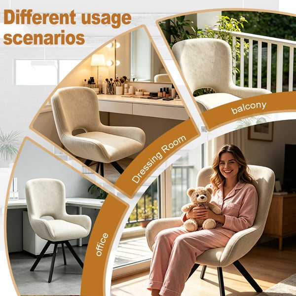 English Elm Fabric Upholstered Dining Chair Set with Ergonomic Wraparound Backrest and Metal X Legs W3851P494056