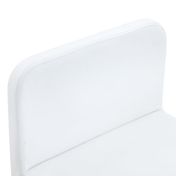English Elm Stylish White Pu Upholstered Dining Chair Set of Six with Powder Coated Metal Legs W3875P370931