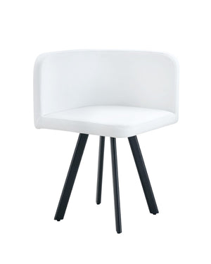 English Elm Sn-c-ag4in1-wh Pu Upholstered Dining Chair with Metal Legs for Modern Interiors White W3875P371024