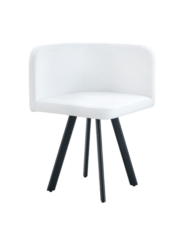 English Elm Sn-c-ag4in1-wh Pu Upholstered Dining Chair with Metal Legs for Modern Interiors White W3875P371024