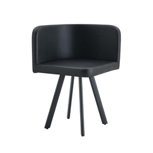 English Elm Sn-c-ag4in1-wh Pu Upholstered Dining Chair with Metal Legs for Modern Interiors Black W3875P371025