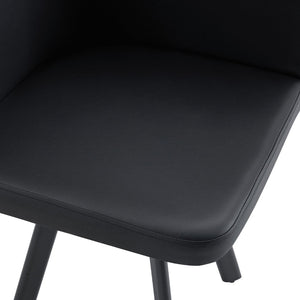 English Elm Sn-c-ag4in1-wh Pu Upholstered Dining Chair with Metal Legs for Modern Interiors Black W3875P371025