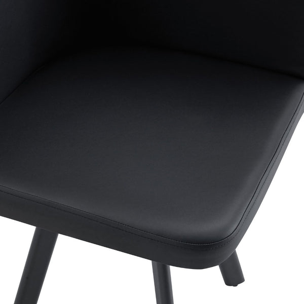 English Elm Sn-c-ag4in1-wh Pu Upholstered Dining Chair with Metal Legs for Modern Interiors Black W3875P371025