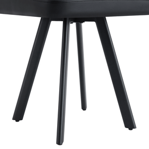 English Elm Sn-c-ag4in1-wh Pu Upholstered Dining Chair with Metal Legs for Modern Interiors Black W3875P371025