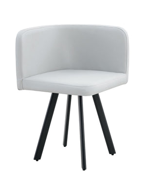 English Elm Sn-c-ag4in1-wh Pu Upholstered Dining Chair with Metal Legs for Modern Interiors Gray W3875P371027