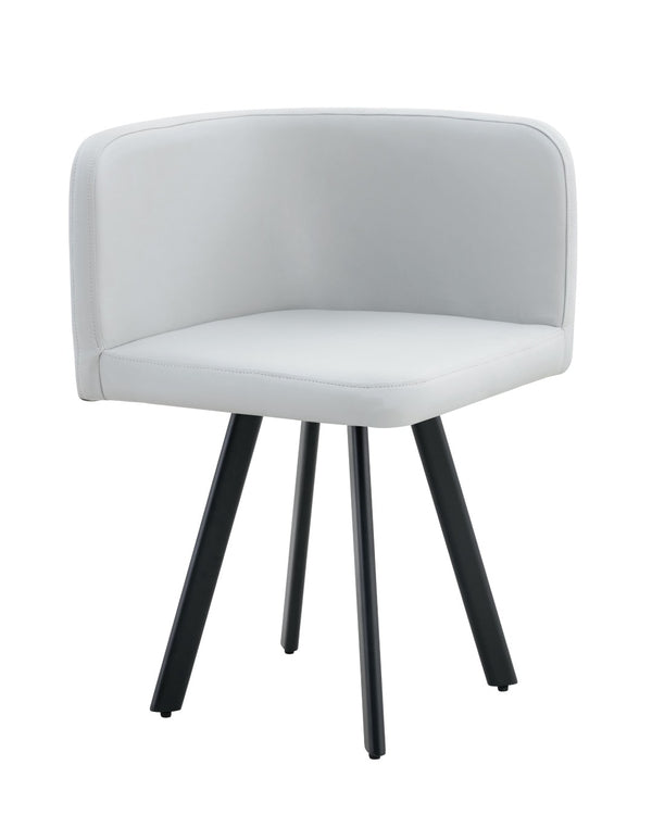 English Elm Sn-c-ag4in1-wh Pu Upholstered Dining Chair with Metal Legs for Modern Interiors Gray W3875P371027