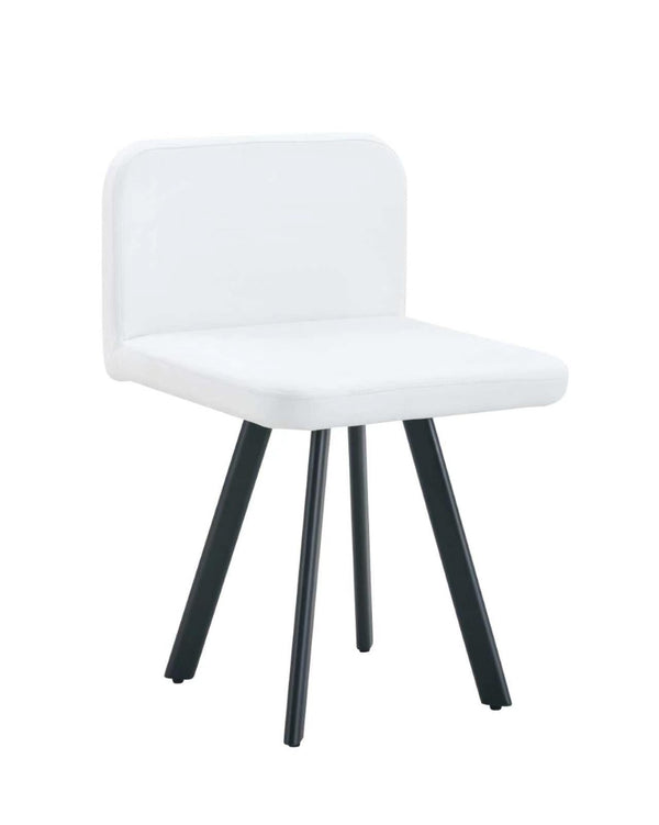 English Elm Sn-c-md4in1-wh Faux Leather Dining Chair with Metal Legs Minimalist Modern Seating White W3875P371028