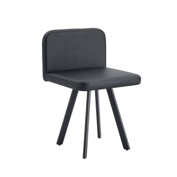 English Elm Sn-c-md4in1-wh Faux Leather Dining Chair with Metal Legs Minimalist Modern Seating Black W3875P371029