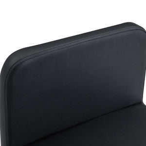 English Elm Sn-c-md4in1-wh Faux Leather Dining Chair with Metal Legs Minimalist Modern Seating Black W3875P371029