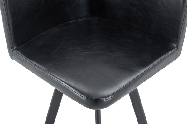 English Elm Sn-c-ag4in1-whlth Oil Wax Leather Accent Chair Ergonomic Retro Seat for Study or Office Black W3875P371078