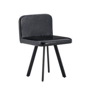English Elm Sn-C-Md4in1-Whlth Oil Wax Leather Dining Chair Retro Ergonomic Cushioned Seat Black W3875P371079