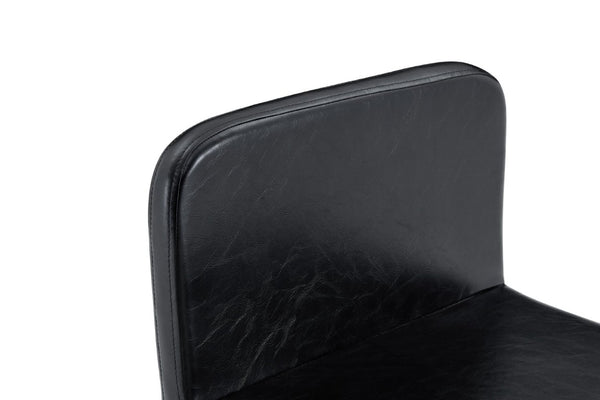 English Elm Sn-C-Md4in1-Whlth Oil Wax Leather Dining Chair Retro Ergonomic Cushioned Seat Black W3875P371079